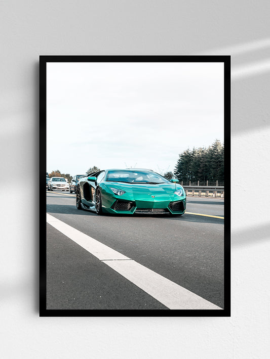 Lamborghini strandet på motorvej